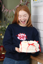 Load image into Gallery viewer, Embroidered celebration party cake sweater - with 3D bows
