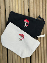 Load image into Gallery viewer, embroidered Toadstool accessory purse / make up bag