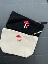 Load image into Gallery viewer, embroidered Toadstool accessory purse / make up bag