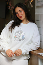 Load image into Gallery viewer, BACK SOON! Embroidered applique holographic metallic disco ball sweater