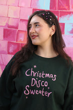 Load image into Gallery viewer, Embroidered Christmas disco slogan sweater