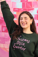 Load image into Gallery viewer, Embroidered Christmas disco slogan sweater
