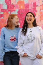 Load image into Gallery viewer, BACK SOON! Embroidered applique holographic metallic disco ball sweater