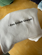 Load image into Gallery viewer, SALE - small white ribbed vest i love garrett graham