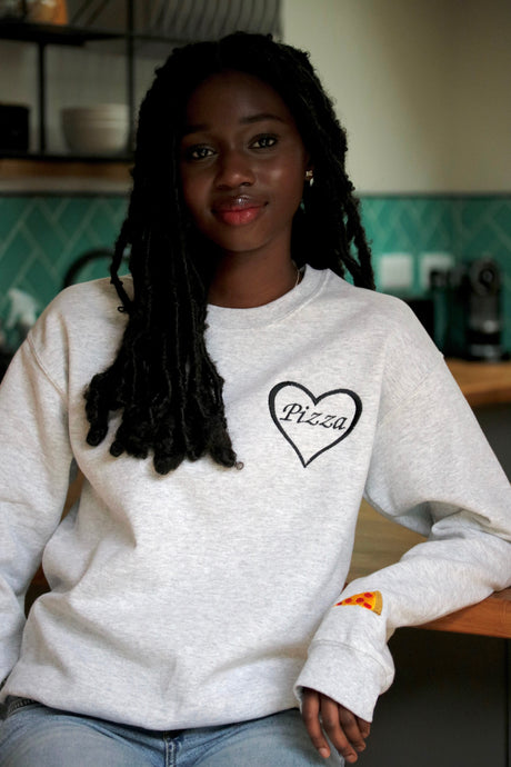Pizza Heart and slice sweater