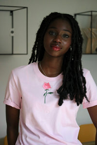 Single Pink Rose T-Shirt