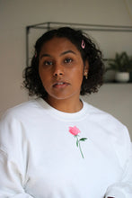 Load image into Gallery viewer, Single Pink Rose sweater
