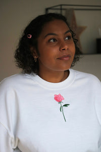 Single Pink Rose sweater