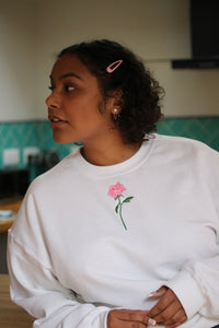 Single Pink Rose sweater