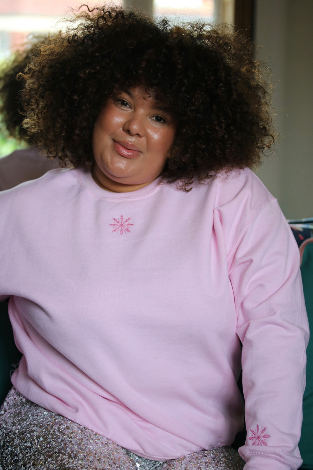 Snowflake embroidered sweater