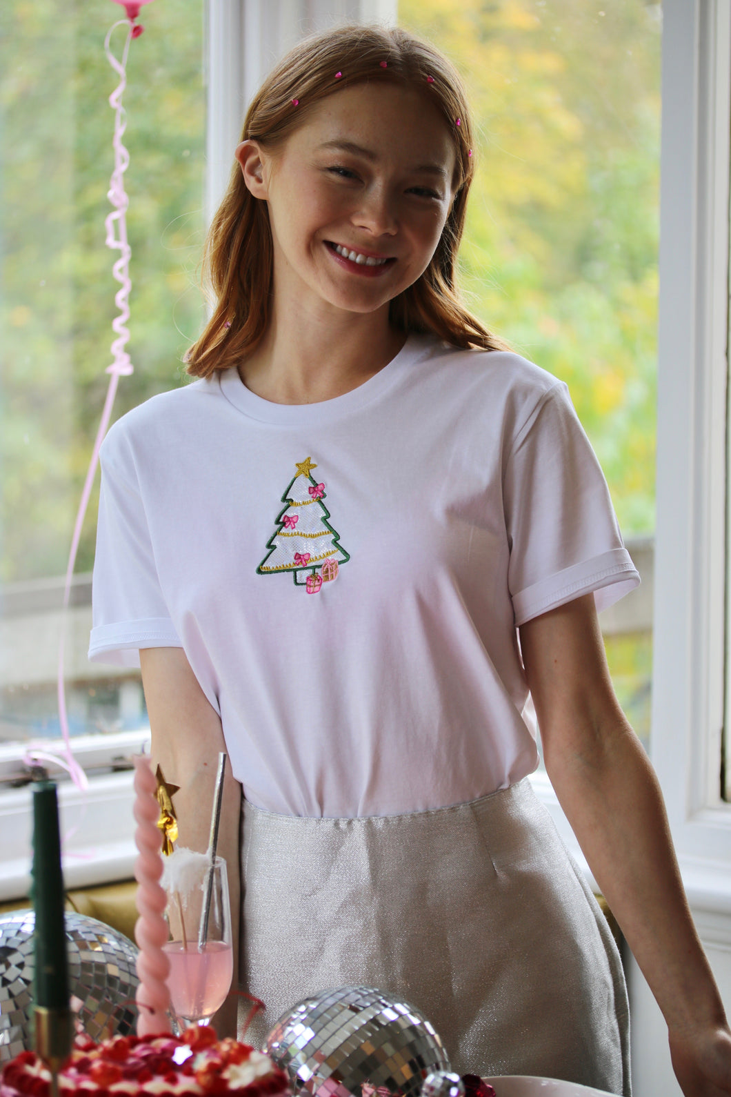 Mini holographic embroidered T-Shirt