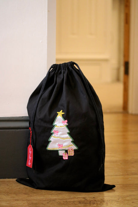 Large embroidered Holographic tree gift bag
