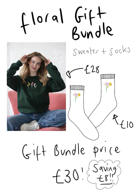Floral Gift Bundle - Sweater & Socks Saving £8!
