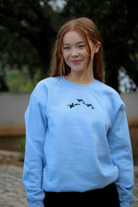 Trio of orca embroidered sweater