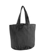 Load image into Gallery viewer, Slogan embroidered denim tote bag
