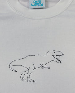 Embroidered t rex dinosaur sweater