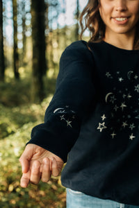 Night sky embroidered sweater
