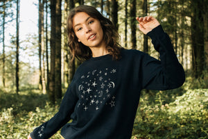 Night sky embroidered sweater