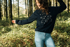 Night sky embroidered sweater