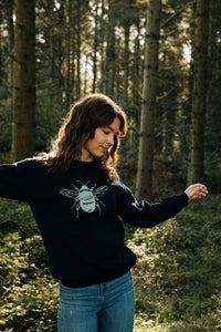 Extra special Embroidered BIG bee sweater