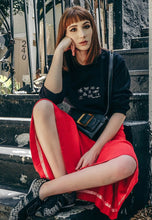 Load image into Gallery viewer, Stop buggin me embroidered slogan sweater