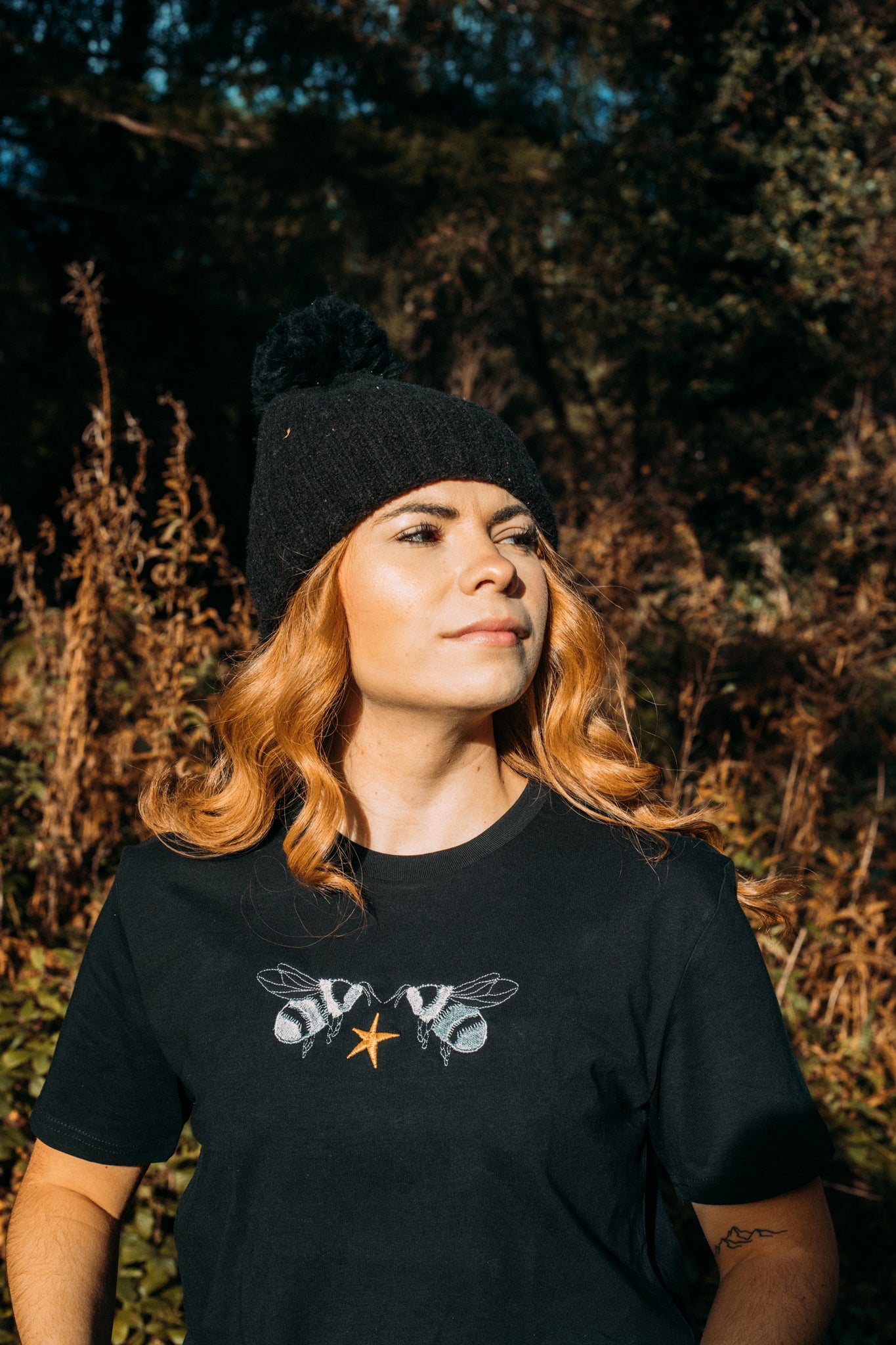 Embroidered Star bee tee