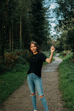 Load image into Gallery viewer, Mini star bee embroidered organic t-shirt