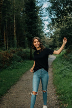 Load image into Gallery viewer, Mini star bee embroidered organic t-shirt