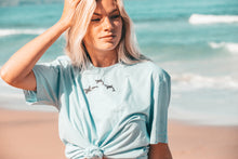 Load image into Gallery viewer, Trio of orca embroidered organic t-shirt.