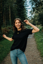 Load image into Gallery viewer, Mini star bee embroidered organic t-shirt