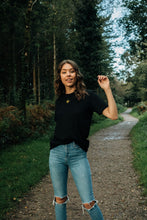 Load image into Gallery viewer, Mini star bee embroidered organic t-shirt