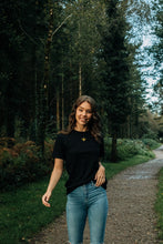 Load image into Gallery viewer, Mini star bee embroidered organic t-shirt