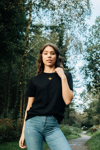 Mini star bee embroidered organic t-shirt