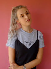 Load image into Gallery viewer, T-shirt with thanks a bunch slogan embroidery
