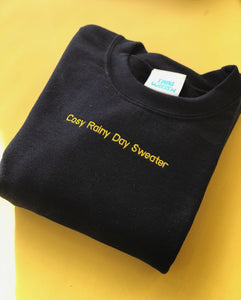 Cosy rainy day embroidered sweater