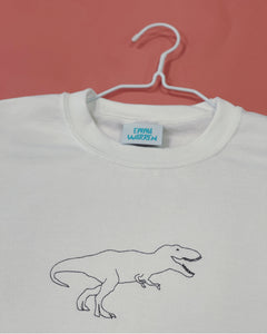 Embroidered t rex dinosaur sweater