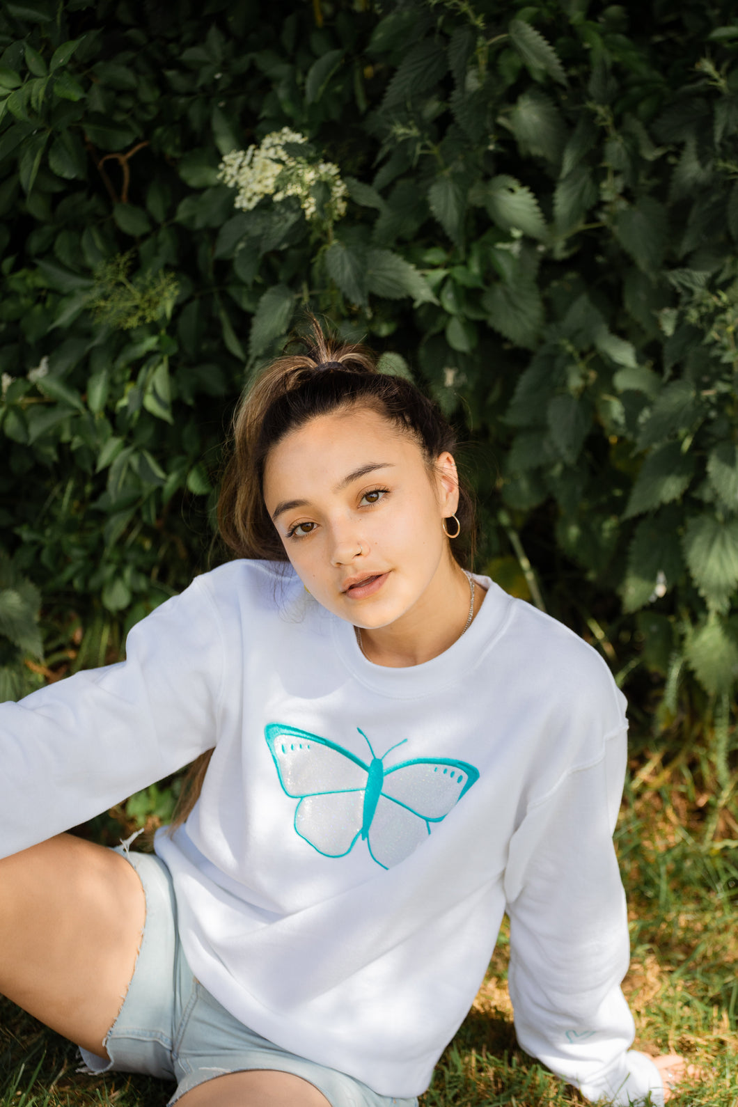 The Fancy Holographic butterfly sweater