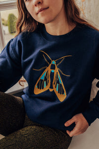 Embroidered large festive moth sweater