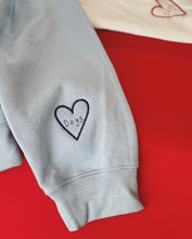 Load image into Gallery viewer, Thank goodness for dogs embroidered sweater with dog heart sleeve detail