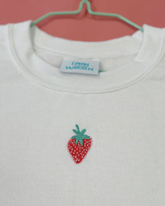 Embroidered strawberry sweater