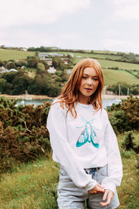 Embroidered large moth sweater