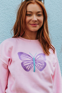 Embroidered large butterfly sweater