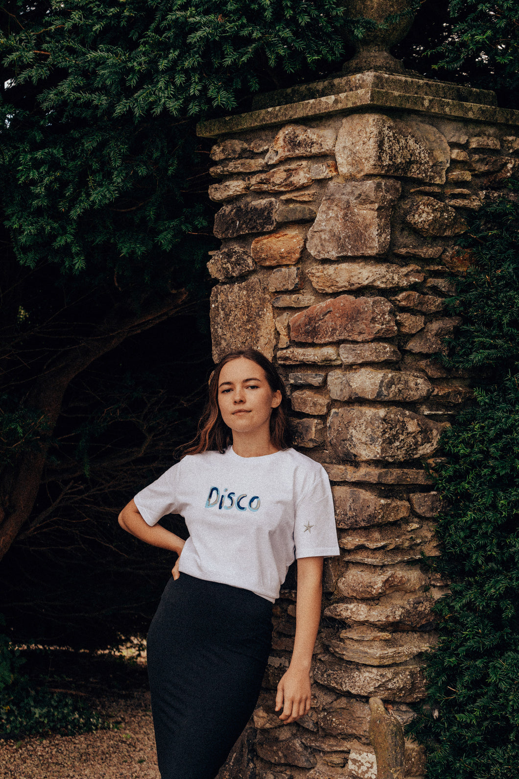 DISCO embroidered T-shirt.