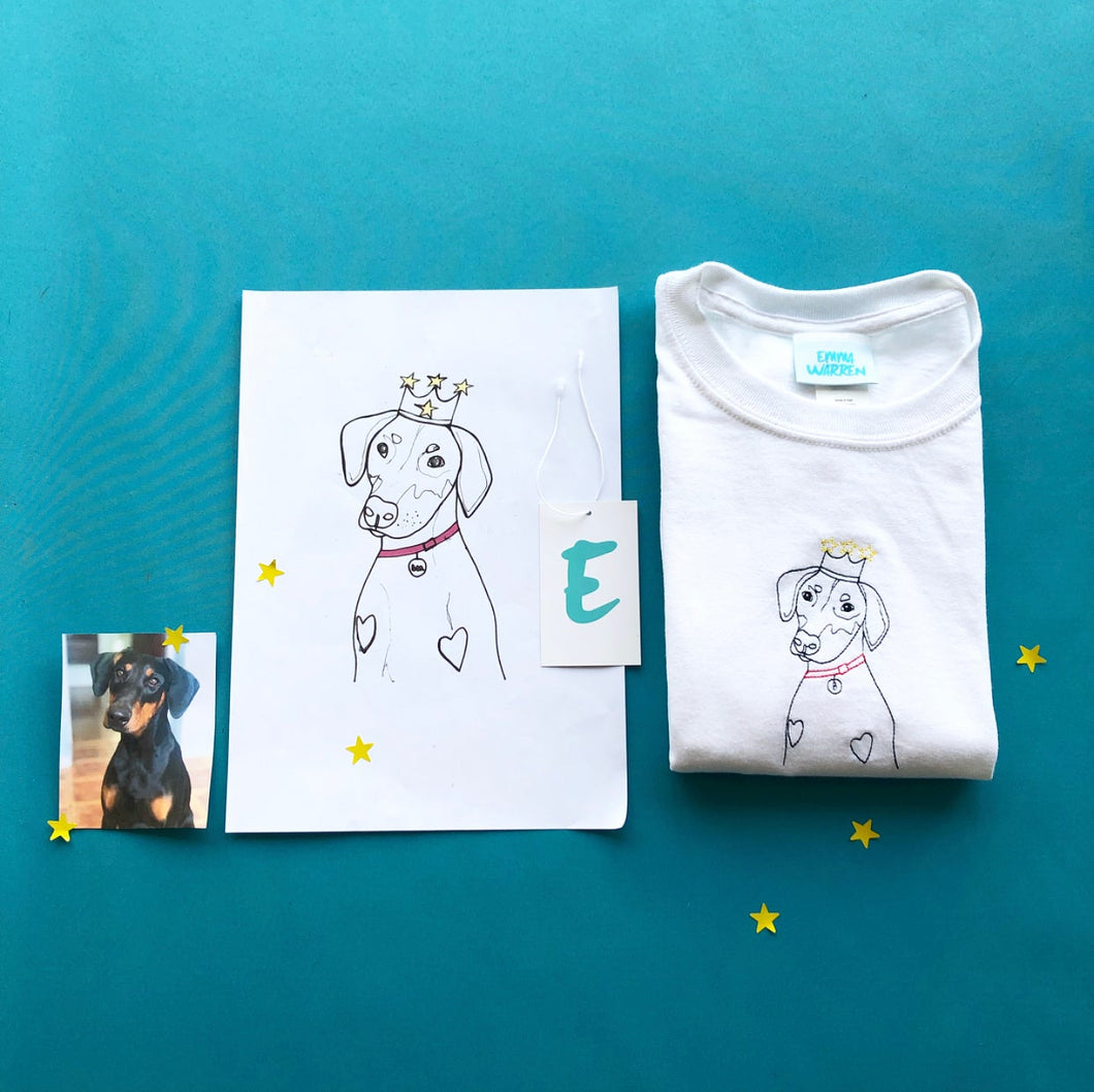 t-shirt with queen bea embroidery