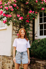 Load image into Gallery viewer, Mini bee embroidered organic t-shirt.