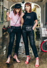 Load image into Gallery viewer, Stop buggin me slogan embroidered organic t-shirt
