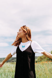 Colourful single butterfly t-shirt