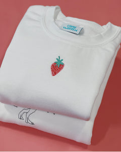 Embroidered strawberry sweater