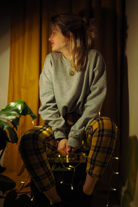 Mini smiley stop worrying embroidered sweater