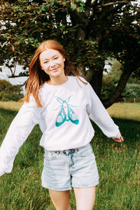 Embroidered large moth sweater